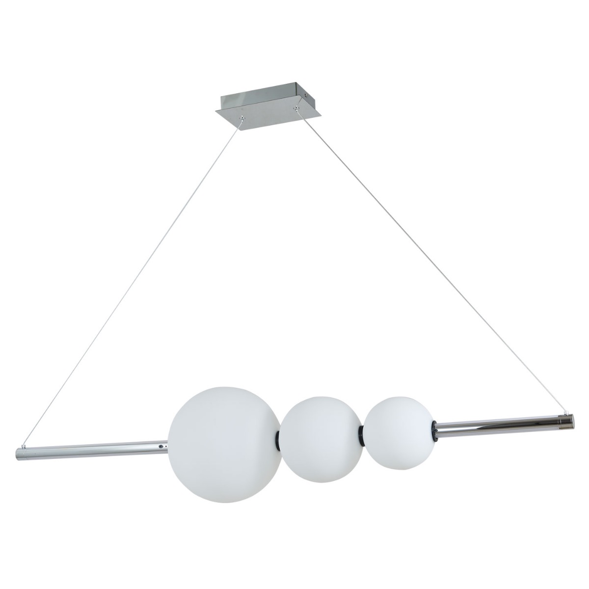 Linear Pendant with 3 Opal Glass Orbs - Image 2